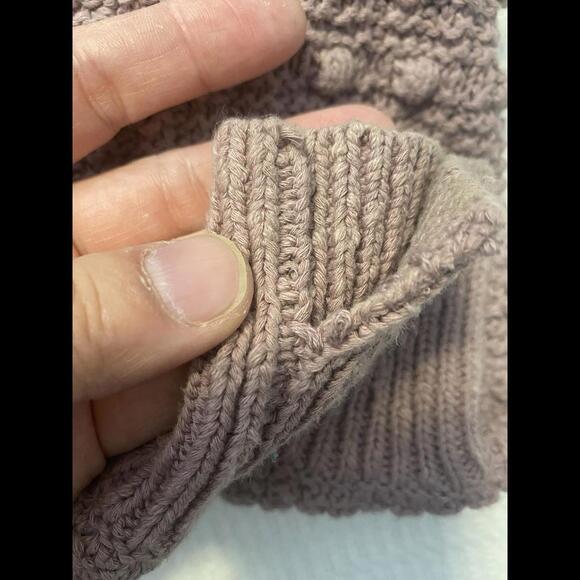 Madewell Bobble Cardigan Sweater Women's Large Dusty Rose Pink Open Front - Picture 7 of 7